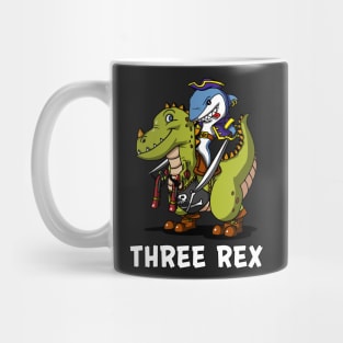 Three Rex Dinosaur 3rd Birthday Party Shark Pirate Mug